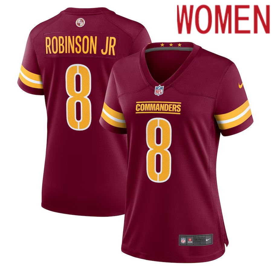 Women Washington Commanders 8 Brian Robinson Nike Burgundy Player Game NFL Jersey